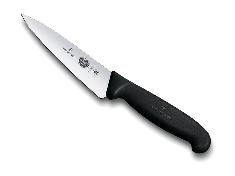Couteau éminceur/cuisine Victorinox, lame 12 cm inox - manche fibrox noir