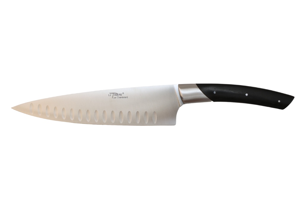 Couteau de cuisine coutellerie Chambriard "Les grands gourmets" - Couteau de chef 20 cm lame alvéolée