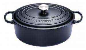 Cocotte ovale en fonte émaillée Le Creuset 35 cm noir mat