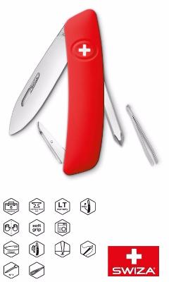 COUTEAU SWIZA MULTIFONCTIONS D02 ROUGE