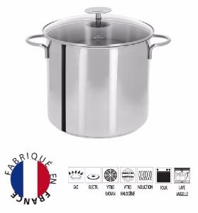 Marmite Cristel Mutine fixe + couvercle verre - 24 cm