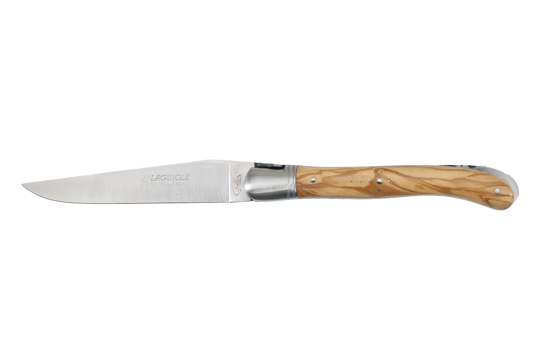 Couteau Laguiole Gilles Fontenille Pataud Nature - manche 12 cm olivier