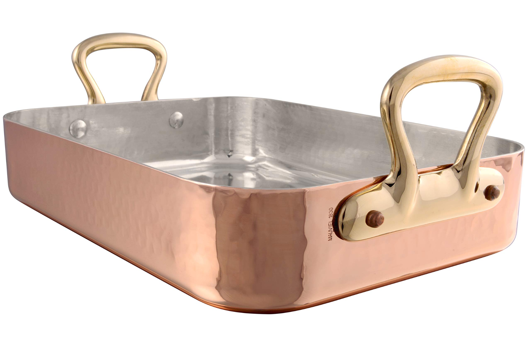Plat à four cuivre Mauviel 1830 M'Tradition monture bronze 45 cm x 35 cm
