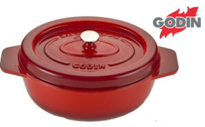 COCOTTE GODIN OVALE EN FONTE - ROUGE - 26 CM