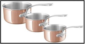 SÉRIE DE TROIS CASSEROLES MAUVIEL 1830 M'6S - 16/18/20 CM
