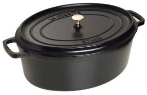 Cocotte ovale en fonte émaillée Staub Noir mat de 27 cm