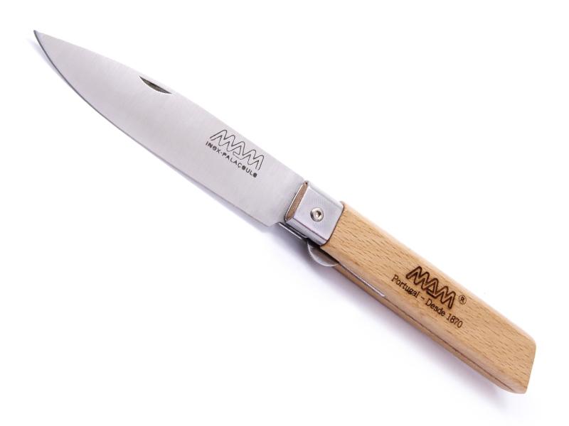 Couteau M.A.M lame pointue - manche 10 cm hêtre