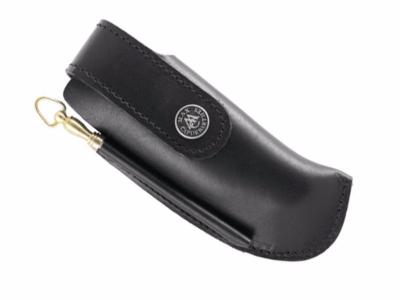 Étui en cuir noir  + fusil Max Capdebarthes "Chasse" pour couteaux larges 12 cm