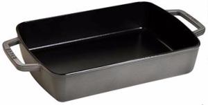 Plat rectangulaire Staub en fonte gris graphite 30x20 cm