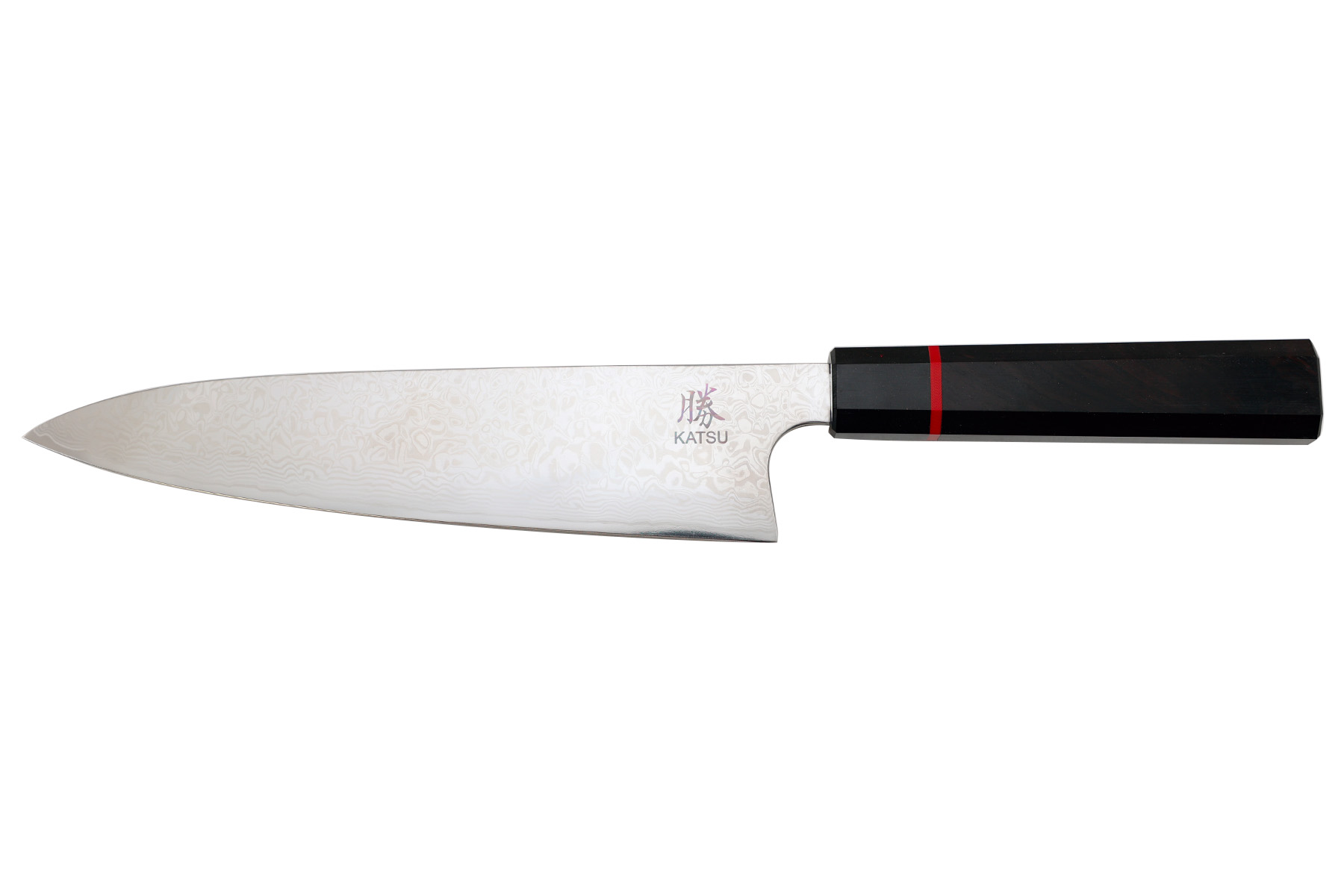 Couteau de cuisine Katsu - Chef 21cm - lame damas - JK03 manche ébène