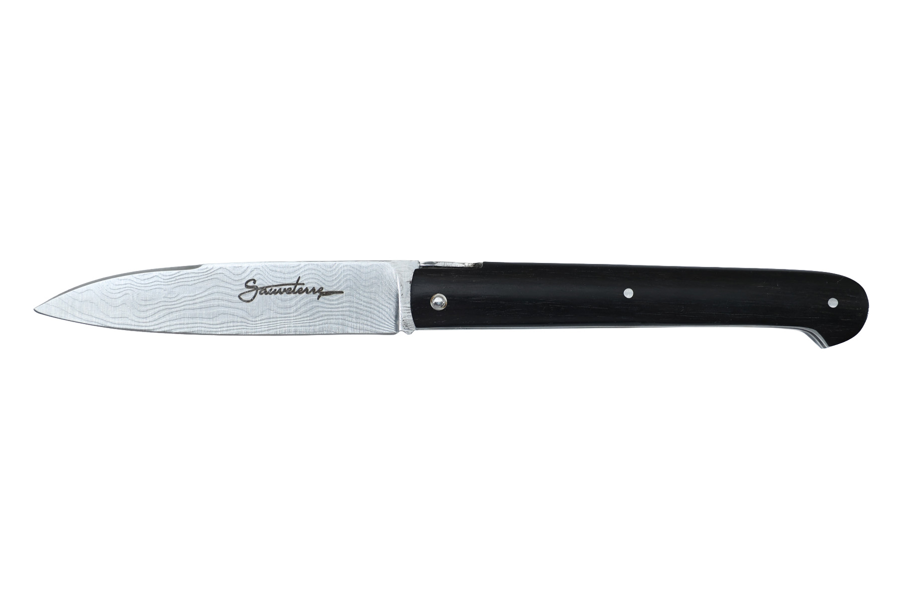 Couteau Sauveterre plein manche 11 cm damas - Ébène