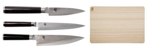 Set de 3 couteaux japonais Kai Shun Classic - type européen + planche à découper Kai
