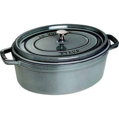 Cocotte ovale en fonte Staub 31 cm gris graphite