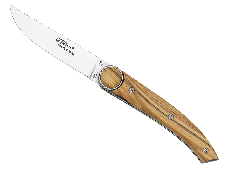 Couteau pliant Le Thiers avec système Akma - manche 12 cm olivier