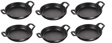 Set de 6 plats Staub  Plats ronds empilables noirs, en fonte