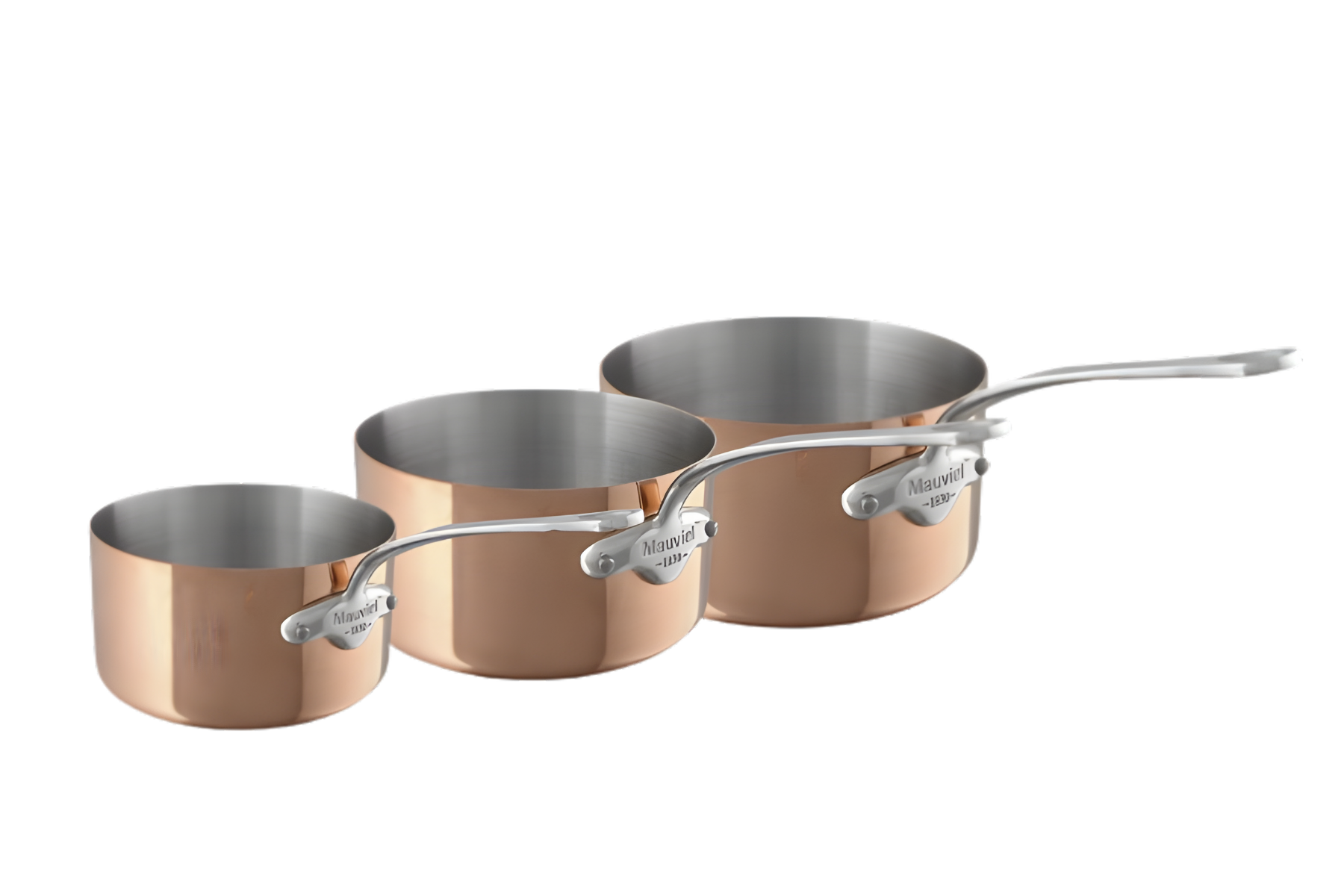 Série de 3 casseroles Mauviel M'Héritage M'150S - 16 / 18 / 20 cm