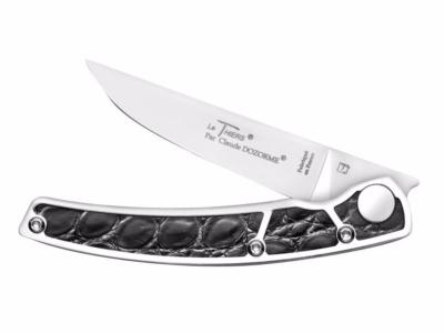 CLAUDE DOZORME - COUTEAU PLIANT LE THIERS - 12CM - CROCO NOIR
