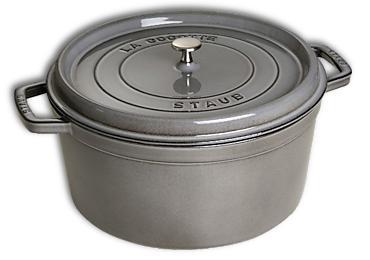 Cocotte ronde en fonte Staub 30 cm gris graphite