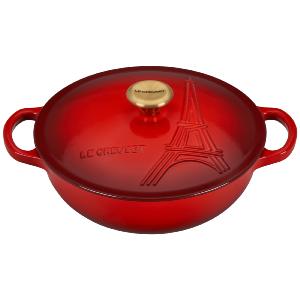 Cocotte Le creuset Tour Eiffel en fonte émaillée 22 cm couleur cerise