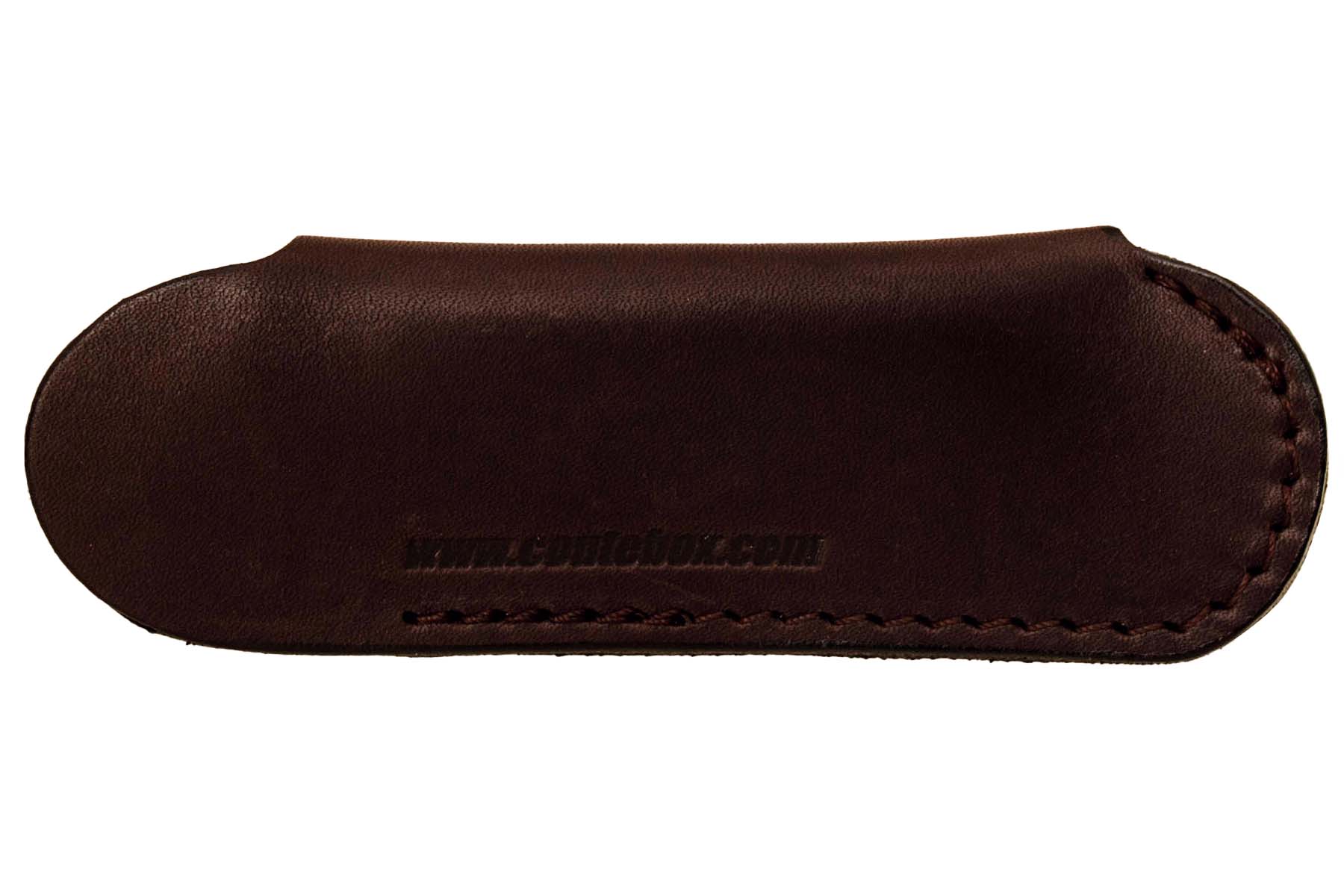feutrine de poche en cuir marron pour couteaux pliants