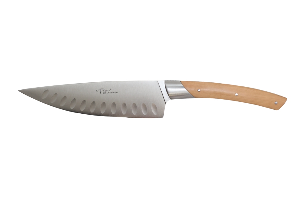 Couteau de cuisine Chambriard Les grands gourmets - couteau de chef 16 cm lame alvéolée genévrier