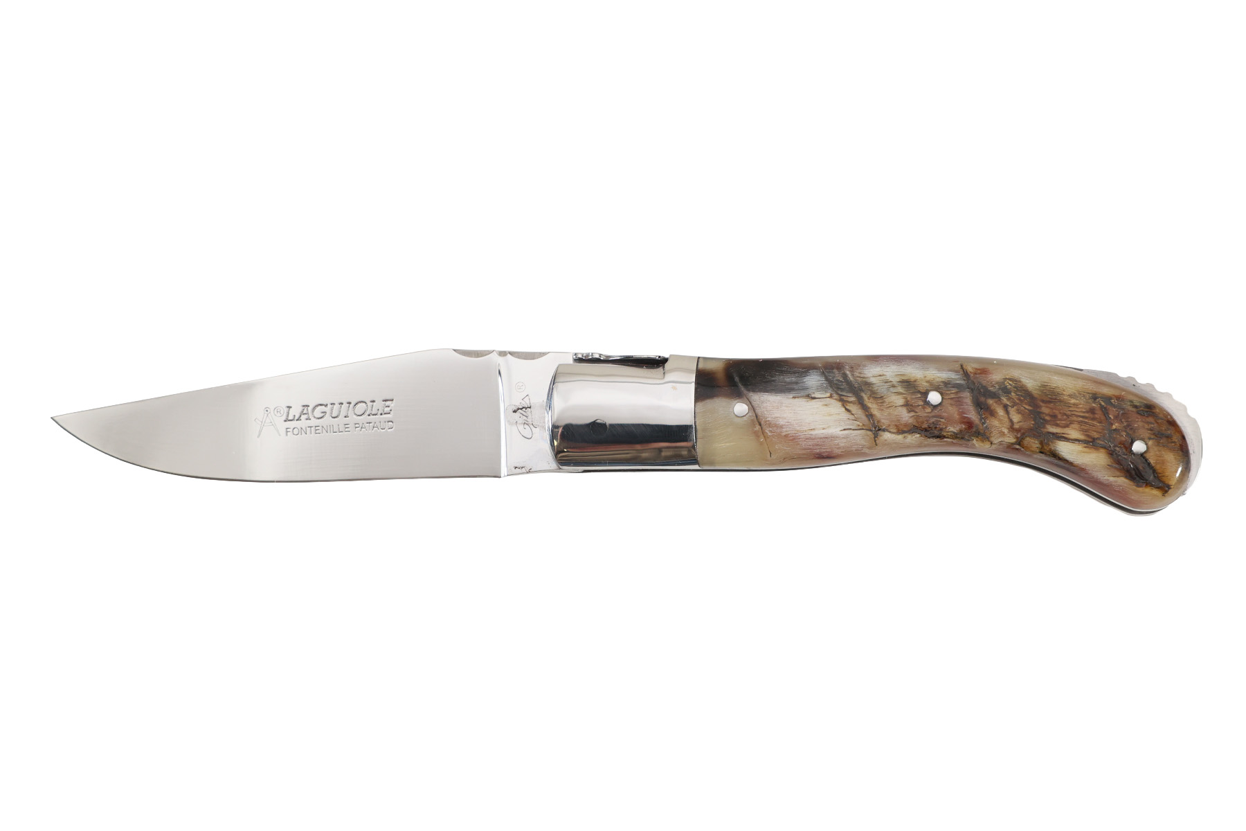 Couteau Laguiole Gilles Fontenille Pataud Sport - manche 13 cm corne de bélier