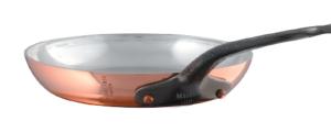 POELE RONDE EN CUIVRE ETAMÉ MONTURE FONTE Ø 22 CM - M'TRADITION MAUVIEL