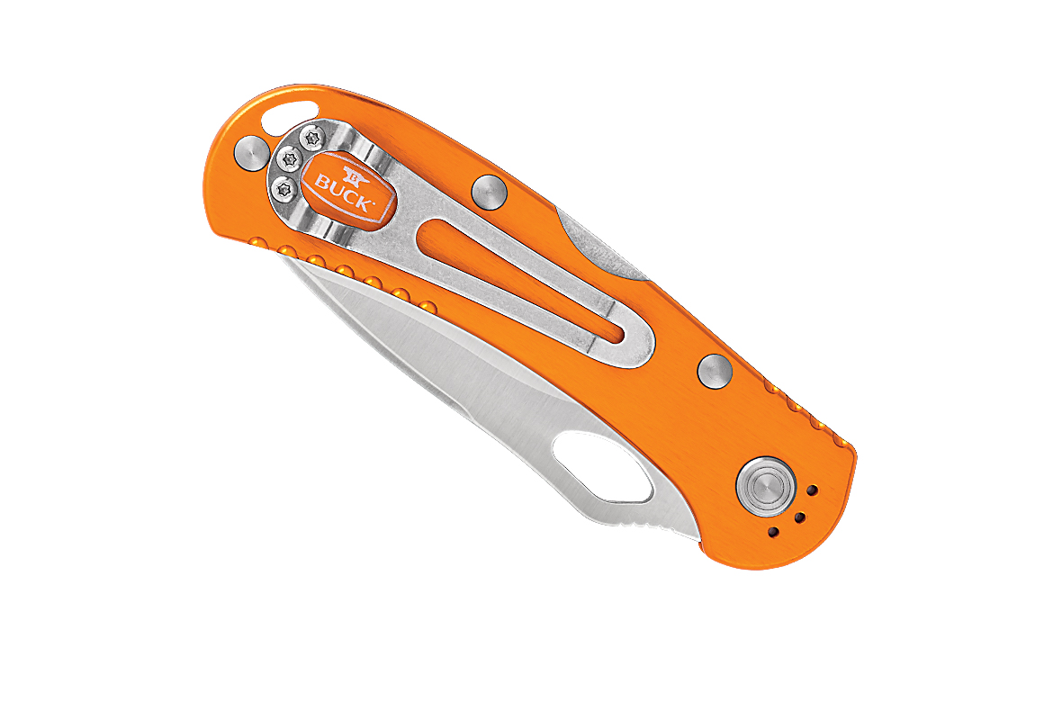 Couteau pliant Buck Spitfire orange n° 0722ORS1 - manche 11 cm aluminium anodisé