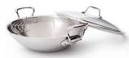 Wok Mauviel M'Cook en inox avec 2 poignées - 32 cm