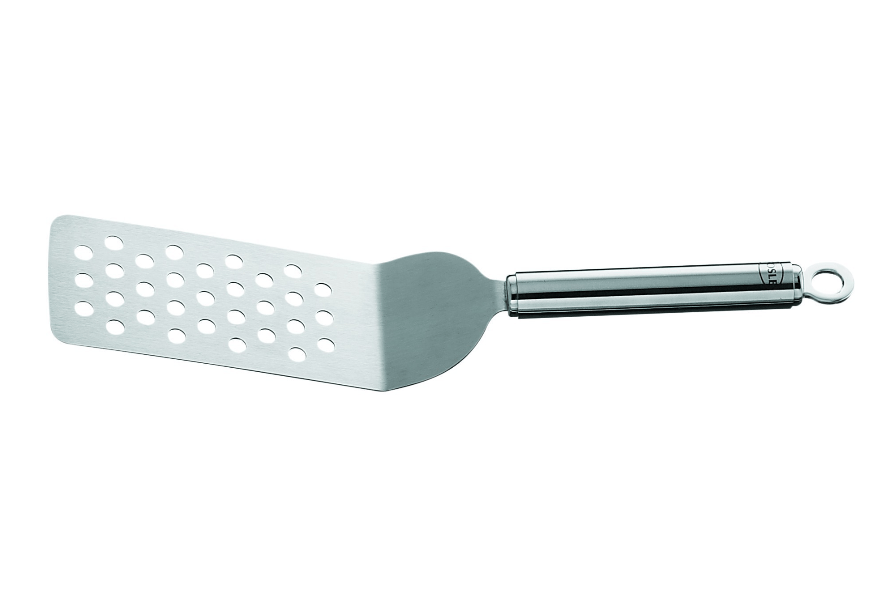 Spatule coudée perforée en acier inoxydable Rösle