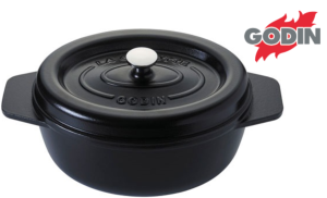 COCOTTE GODIN OVALE EN FONTE - NOIRE - 28 CM