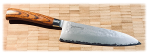 COUTEAU JAPONAIS DE CUISINE - TAMAHAGANE GAMME TSUBAME WOOD - CHEF 15 CM