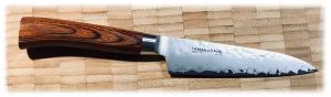 COUTEAU JAPONAIS DE CUISINE - TAMAHAGANE GAMME TSUBAME WOOD - UNIVERSEL 12 CM