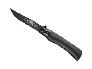 Couteau Old Bear Total Black taille L - manche 12 cm bois d'ayous stratifié noir