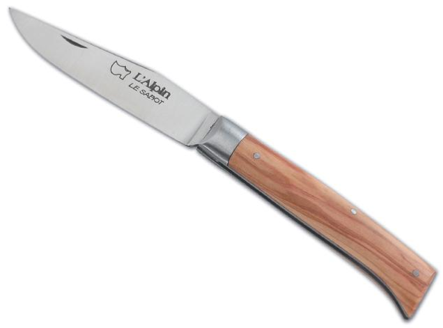 Couteau Au Sabot l'Alpin - manche 11 cm olivier