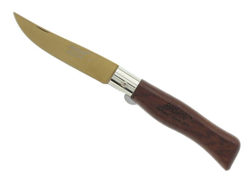 Couteau M.A.M lame revêtement titanium - manche 11 cm bubinga