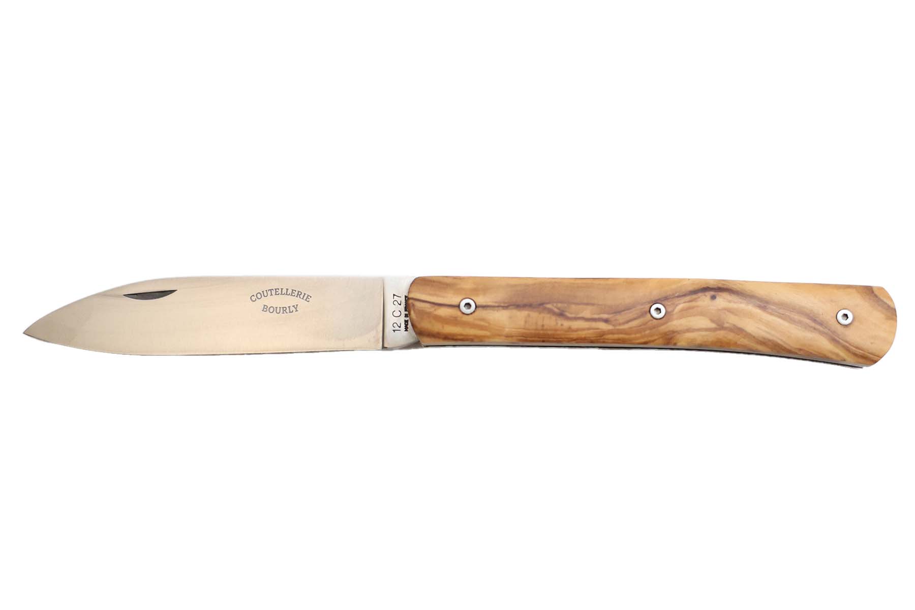 Couteau modèle "Zen" par la Coutellerie Bourly - Olivier- 12C27