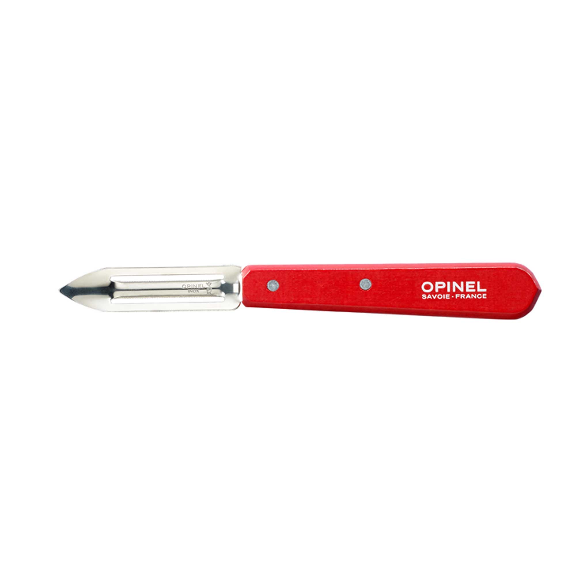 Eplucheur Opinel  microdenté -spécial tomate et kiwi - Manche rouge