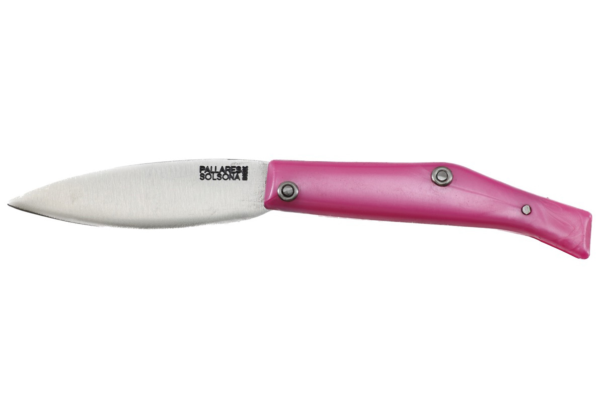 Couteau Pallarès Solsona - Couteau de poche Común n°00 rose - 7 cm acier inox