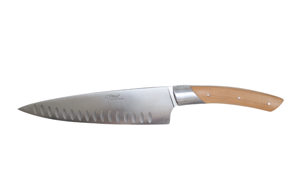 Couteau de cuisine Chambriard Les grands gourmets - couteau de chef 20 cm lame alvéolée genévrier