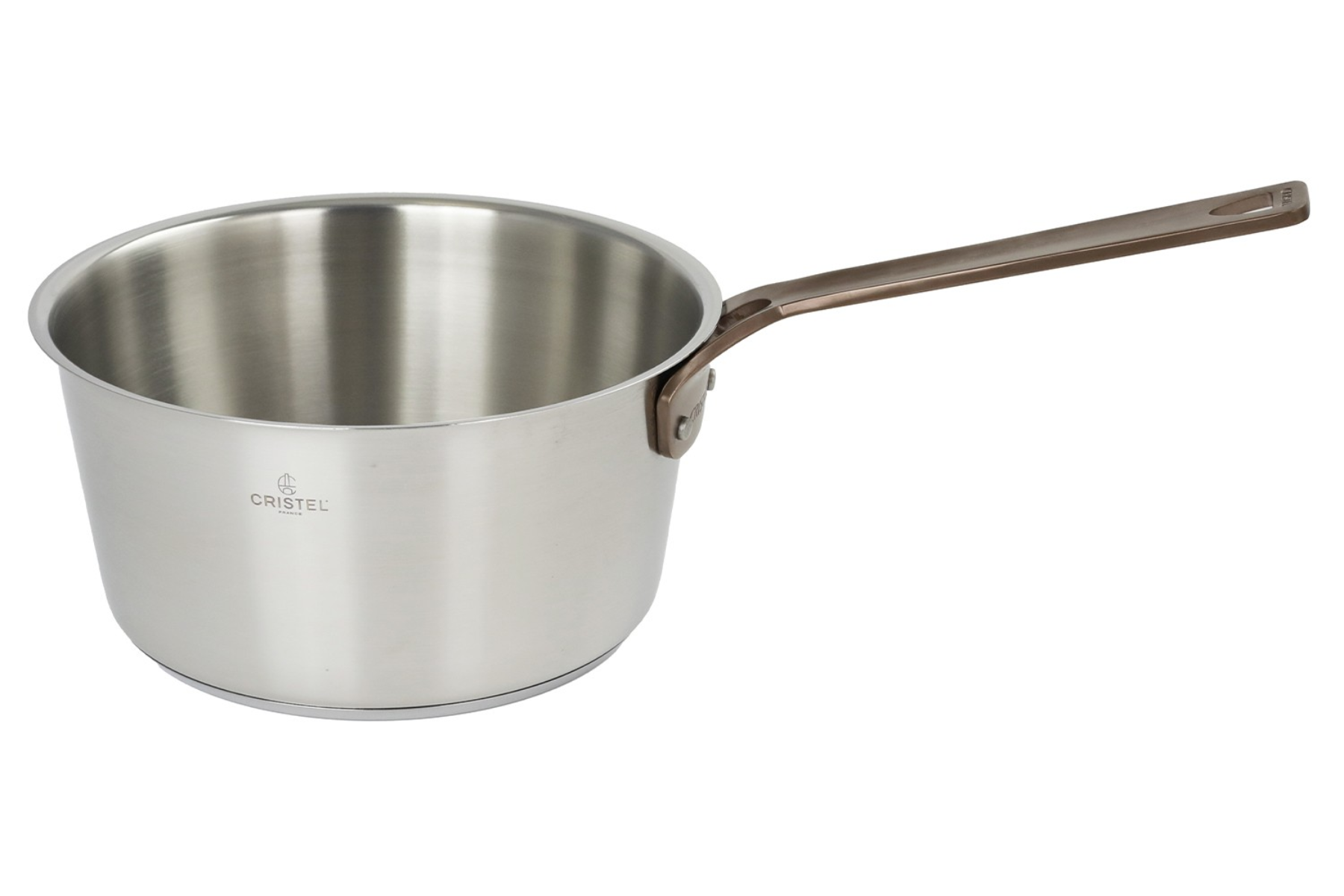 Casserole inox Cristel 1826 Bicentenaire poignée cuivrée - 20 cm