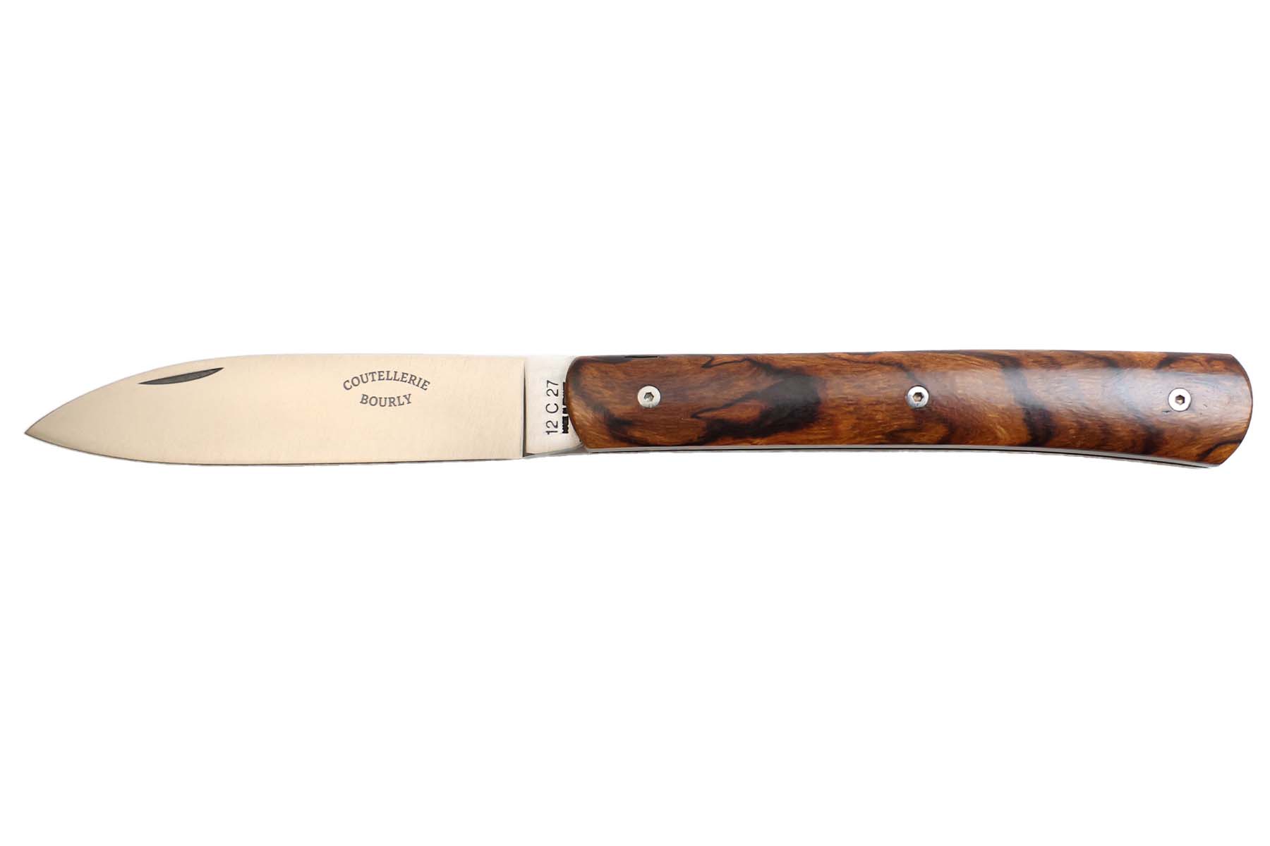 Couteau modèle "Zen" par la Coutellerie Bourly - bois de fer - 12C27