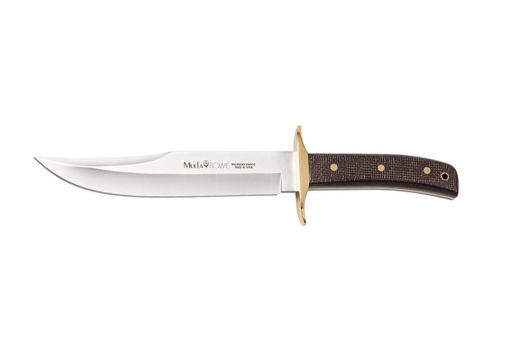 Poignard Muela Bowie lame pleine soie 19 cm - manche micarta marron