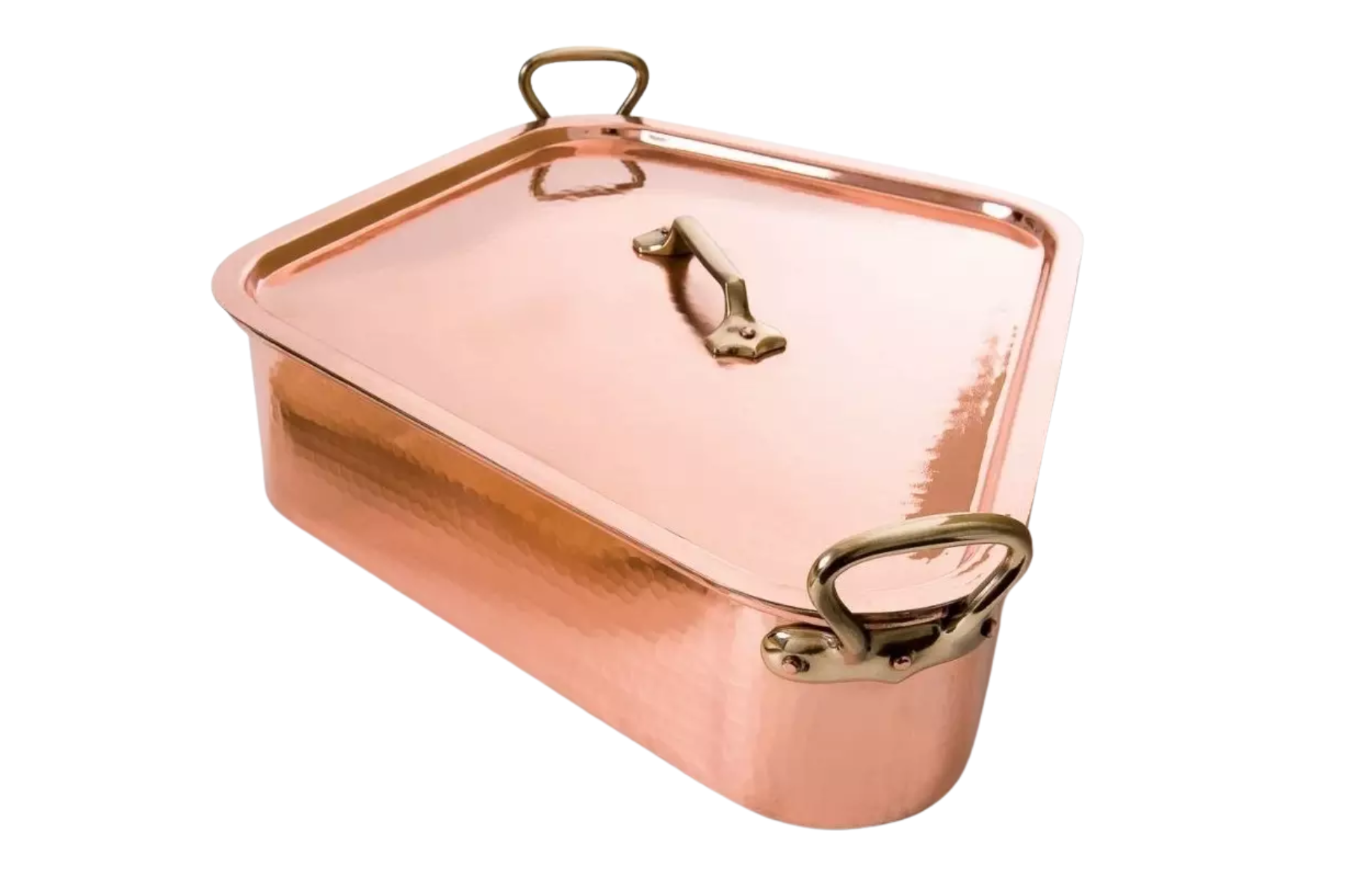 Turbotière cuivre avec grille et couvercle Mauviel M'Tradition - 50 x 40 x 12 cm