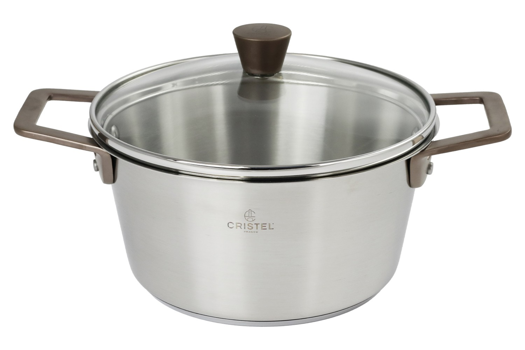 Faitout inox Cristel 1826 Bicentenaire anses cuivrées - 20 cm + couvercle