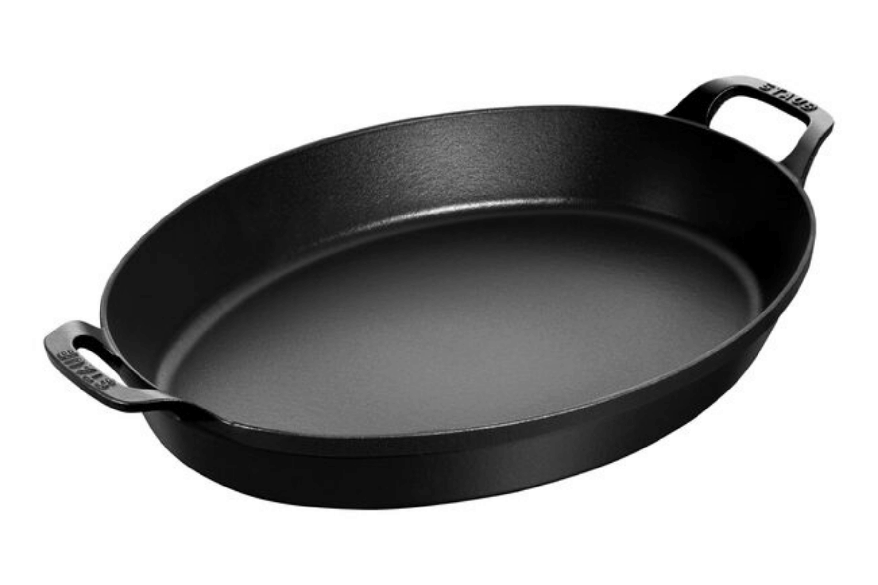 Plat en fonte Staub ovale noir mat - 37 cm