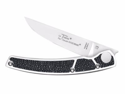 CLAUDE DOZORME - COUTEAU PLIANT LE THIERS - 12CM - GALUCHAT NOIR
