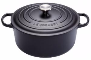 Cocotte ronde en fonte émaillée noir mat Le Creuset 18 cm