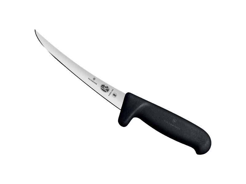 Couteau à désosser Victorinox 12 cm inox, dos renversé - manche sécurité fibrox noir