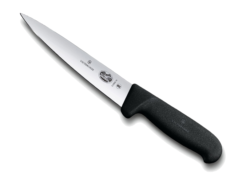 Couteau désosser/saigner Victorinox lame 20 cm - Manche noir Fibrox